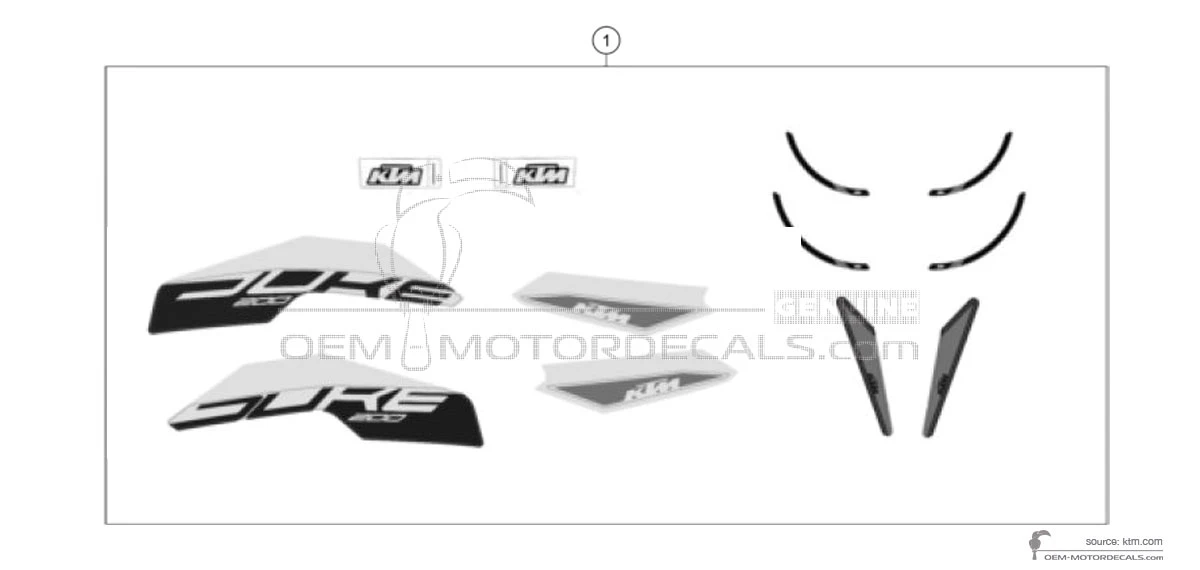 Decals for KTM 200 DUKE 2021 - White • KTM OEM Decals