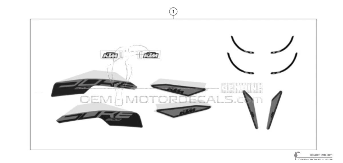 Decals for KTM 200 DUKE 2021 - Orange • KTM OEM Decals