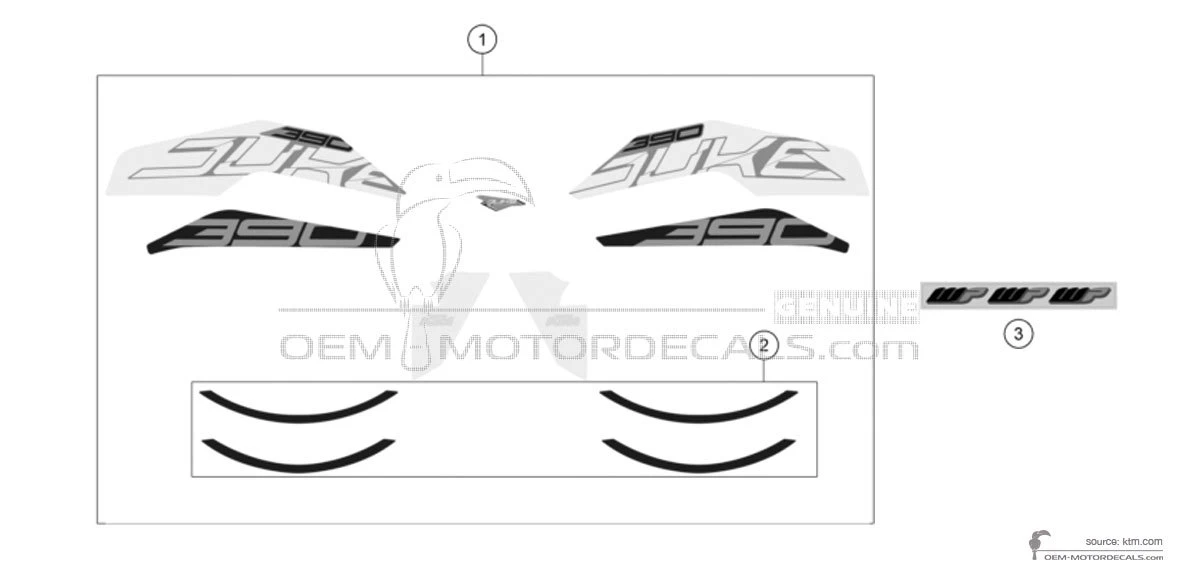 Adesivi per KTM 390 DUKE 2019 - Arancione • KTM Adesivi OEM
