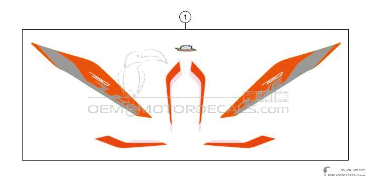 Autocollants pour KTM 790 DUKE 2018 - Orangé • KTM Autocollants OEM