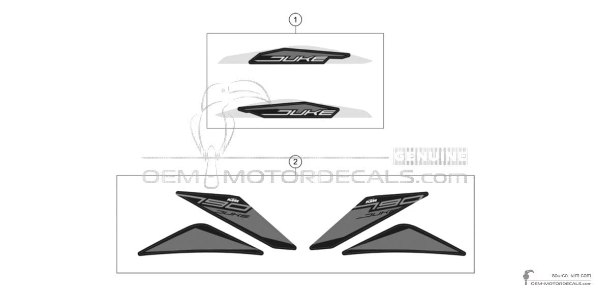 Stickers voor KTM 790 DUKE 2020 - Zwart • KTM OEM Stickers
