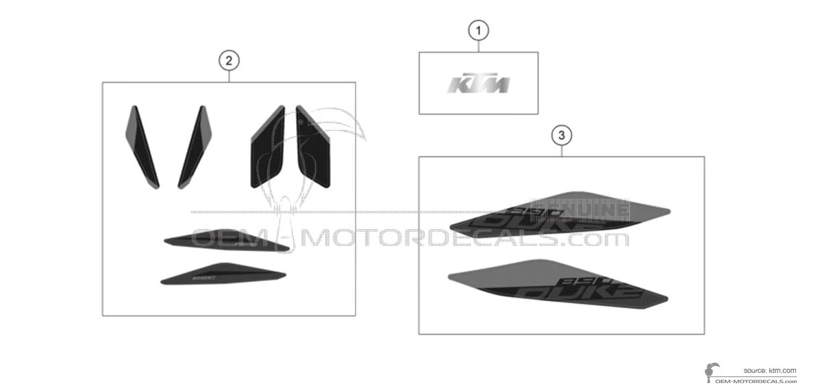 Decals for KTM 890 DUKE 2021 - Orange • KTM OEM Decals