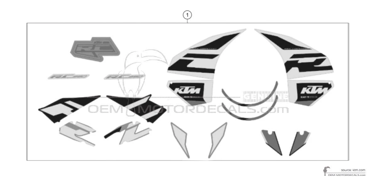 Stickers voor KTM RC390 2021 - Wit • KTM OEM Stickers