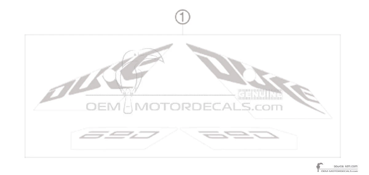 Aufkleber für KTM 690 DUKE 2010 - Orange • KTM OEM-Aufkleber
