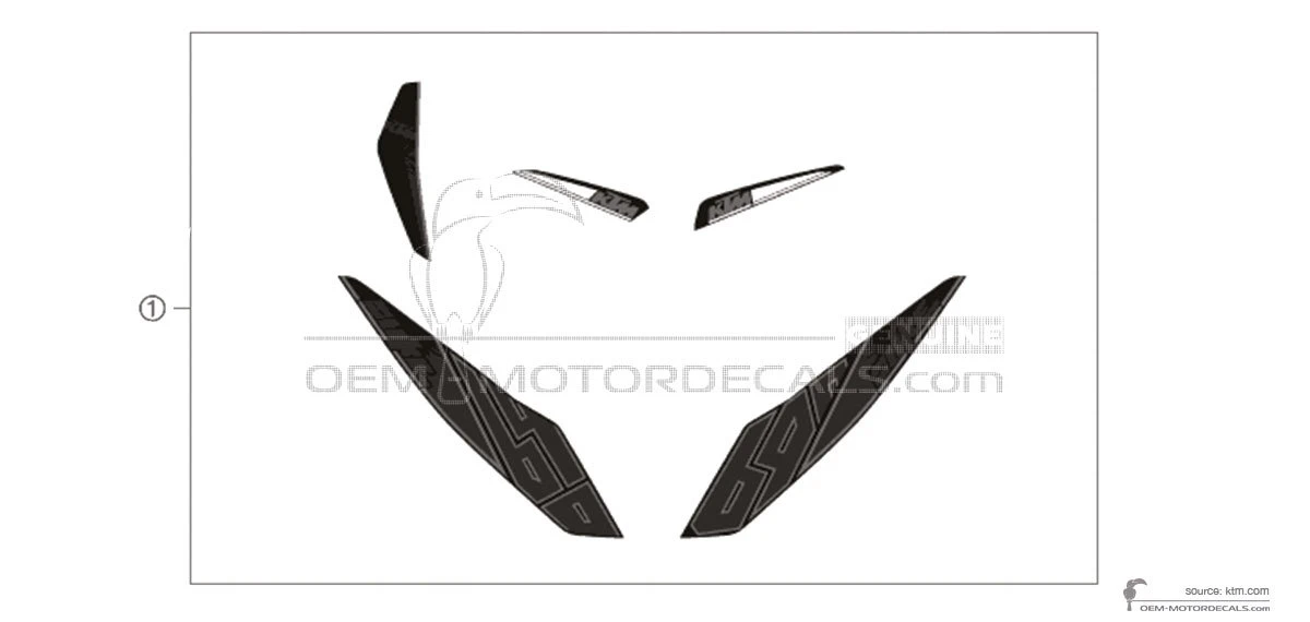 Naklejki do KTM 690 DUKE 2014 - Czarny • KTM Naklejki OEM