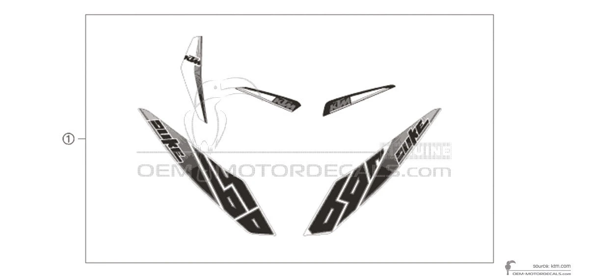 Autocollants pour KTM 690 DUKE 2014 - Blanc • KTM Autocollants OEM