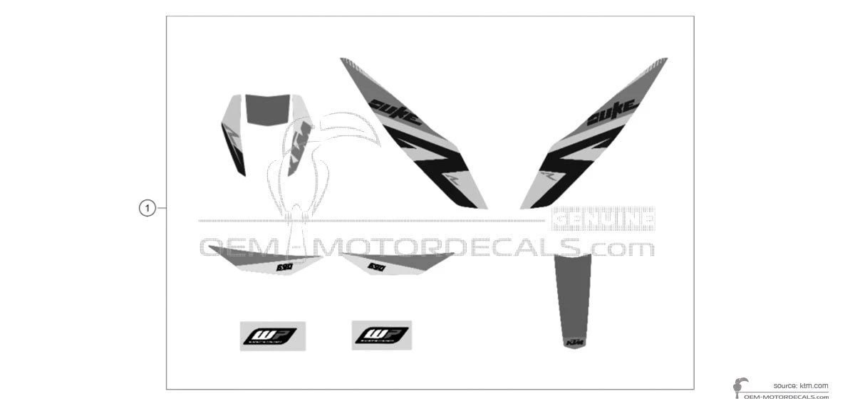 Naklejki do KTM 690 DUKE R 2013 - Biały • KTM Naklejki OEM