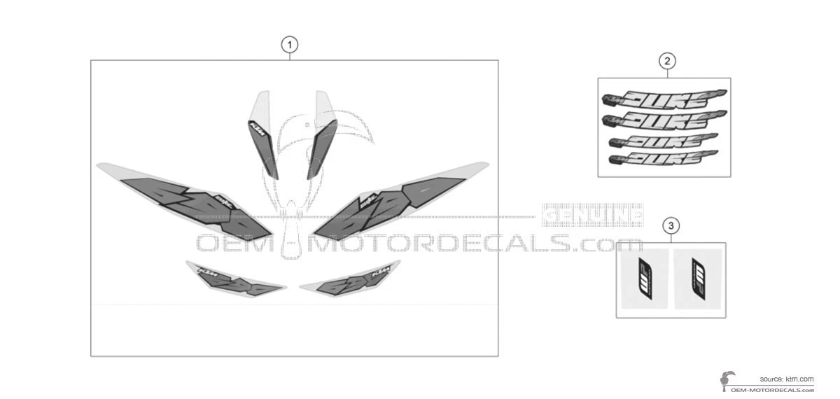 Decals for KTM 690 DUKE 2015 - White • KTM OEM Decals