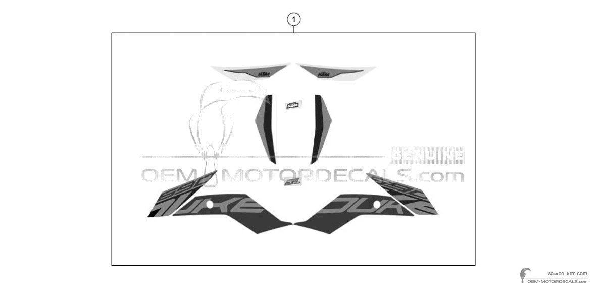 Adesivi per KTM 690 DUKE 2019 - Arancione • KTM Adesivi OEM