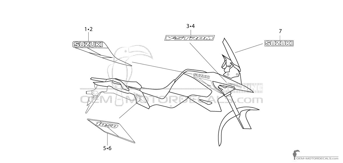 Naklejki do Suzuki DL1050 VSTROM 2024 - Niebieski • Suzuki Naklejki OEM