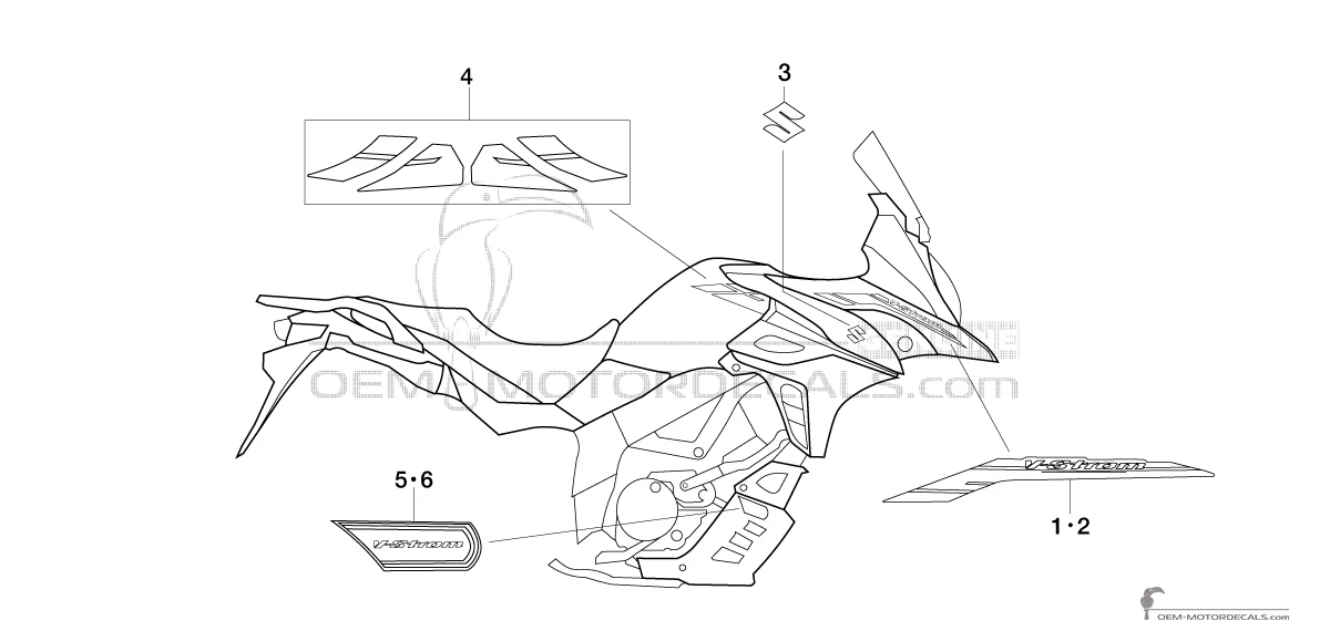 Decals for Suzuki DL650XT VSTROM 2022 - White • Suzuki OEM Decals