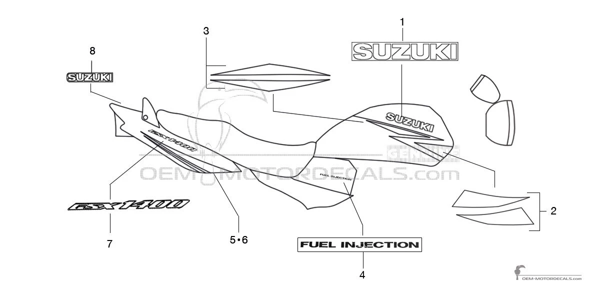 Aufkleber für Suzuki GSX1400 2003 - Blau • Suzuki OEM-Aufkleber