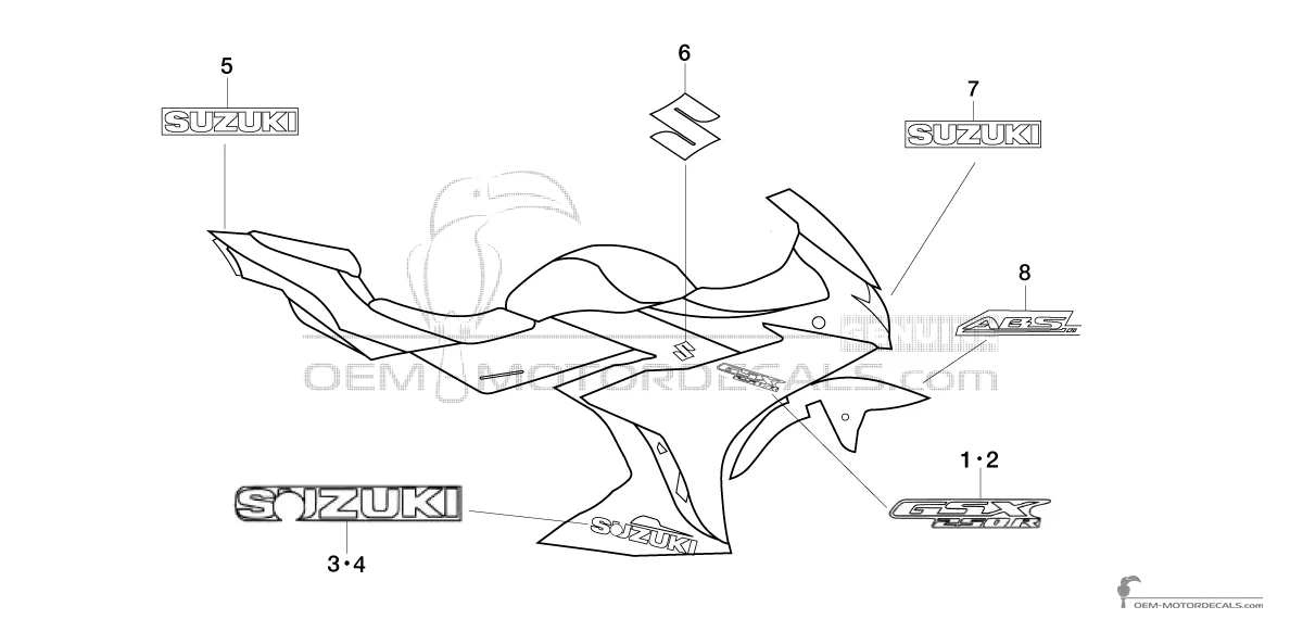 Aufkleber für Suzuki GSX250R 2018 - Schwarz • Suzuki OEM-Aufkleber
