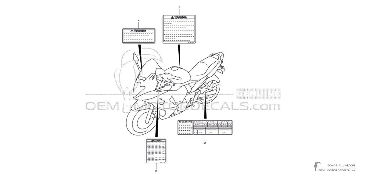 Decals for Suzuki GSX650F - Caution labels • Suzuki OEM Decals