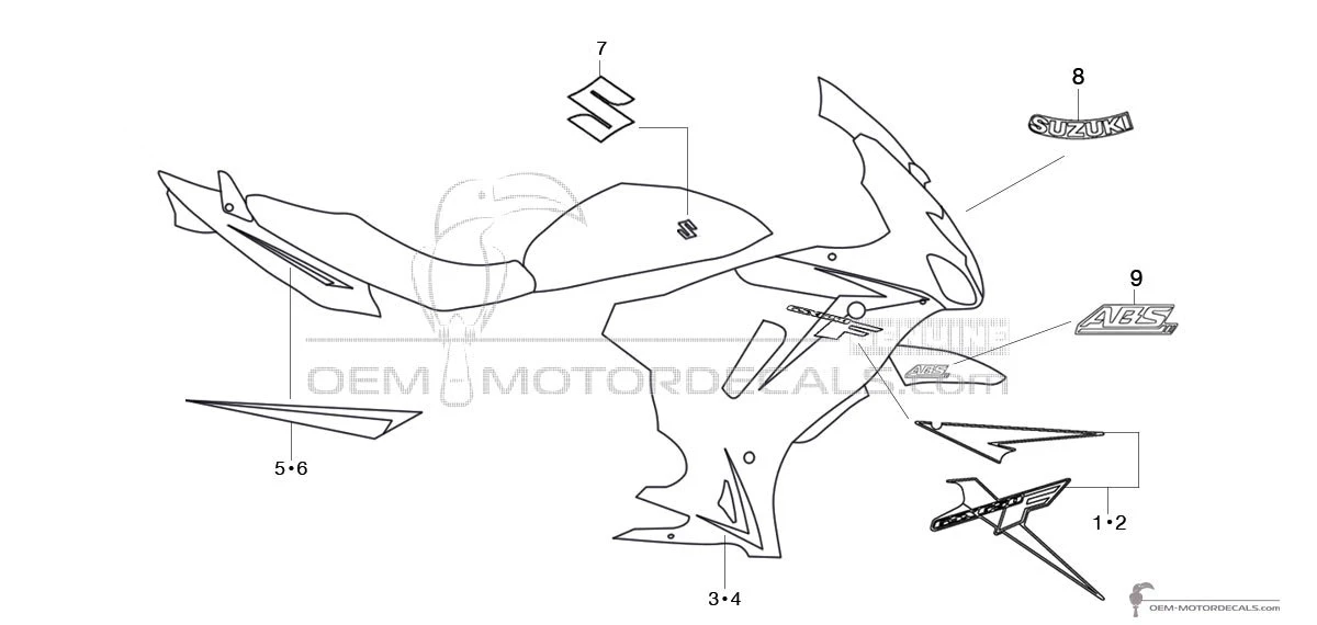 Naklejki do Suzuki GSX650F 2012 - Czarny • Suzuki Naklejki OEM