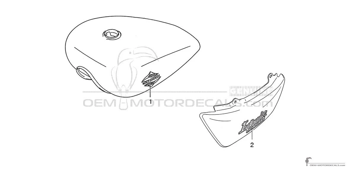 Aufkleber für Suzuki VS1400 INTRUDER 1988 - Schwarz • Suzuki OEM-Aufkleber