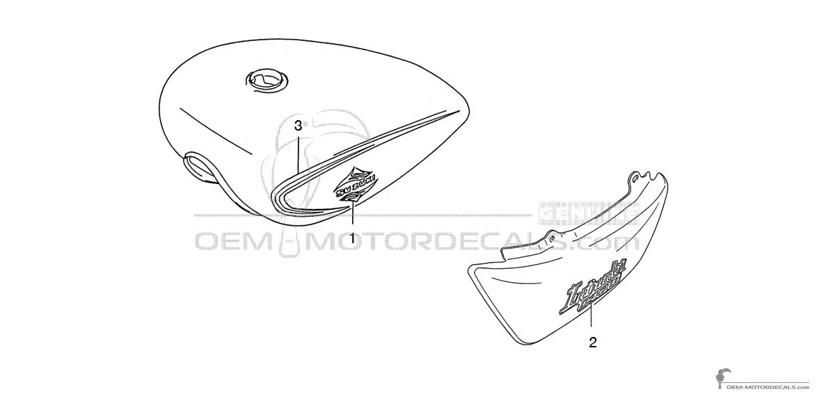 Decals for Suzuki VS1400 INTRUDER 1994 - Red • Suzuki OEM Decals