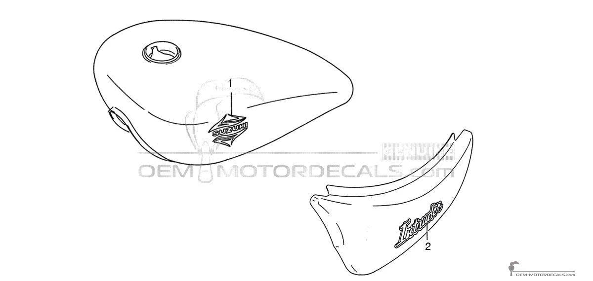 Adesivi per Suzuki VS750 INTRUDER 1988 - Nero • Suzuki Adesivi OEM