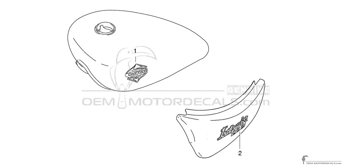 Autocollants pour Suzuki VS800 INTRUDER 1994 - Noir • Suzuki Autocollants OEM