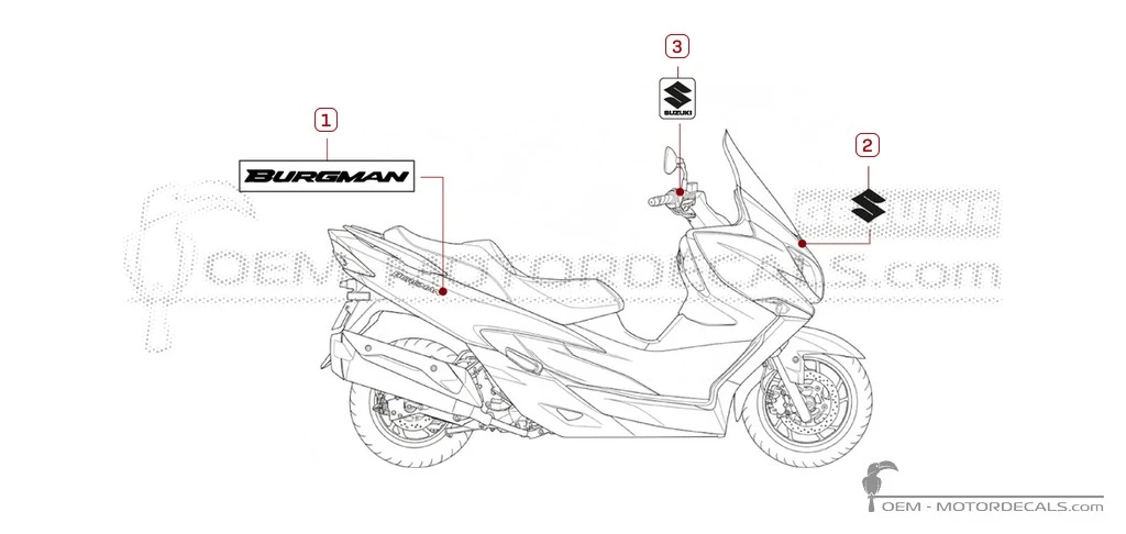 Aufkleber für Suzuki AN400 BURGMAN 2020 • Suzuki OEM-Aufkleber
