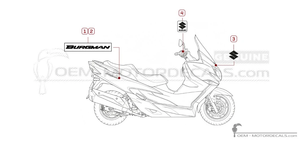 Naklejki do Suzuki AN400 BURGMAN 2026 • Suzuki Naklejki OEM