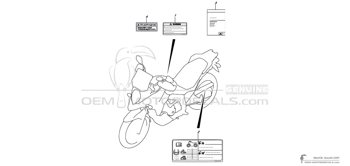 Decals for Suzuki DL650XT VSTROM - Caution labels • Suzuki OEM Decals