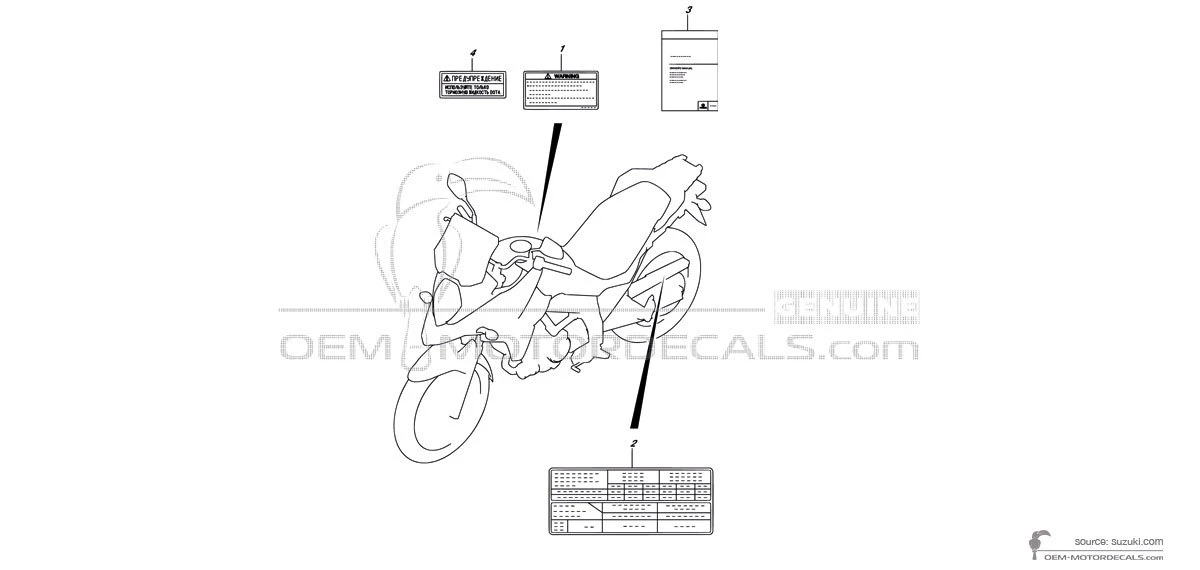 Decals for Suzuki DL650 VSTROM - Caution labels • Suzuki OEM Decals