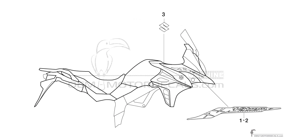 Decals for Suzuki DL650 VSTROM 2022 - White • Suzuki OEM Decals