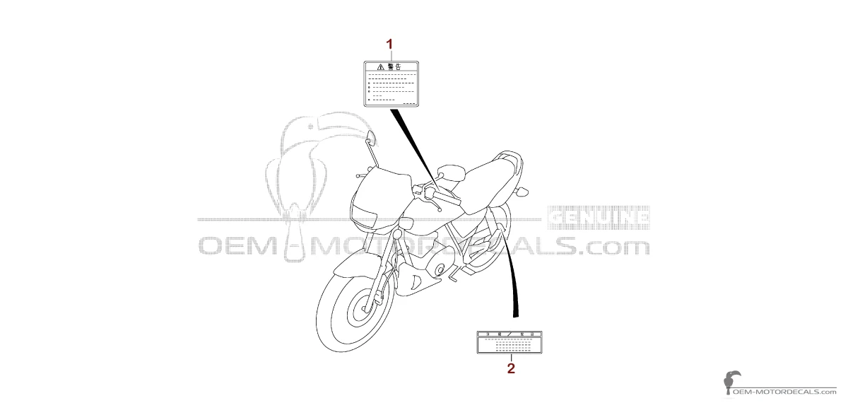 Pegatinas para Suzuki EN125 2003 - Etiquetas de precaución • Suzuki Pegatinas OEM
