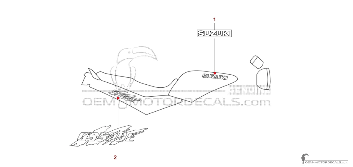 Decals for Suzuki GS500E 1995 - Black • Suzuki OEM Decals
