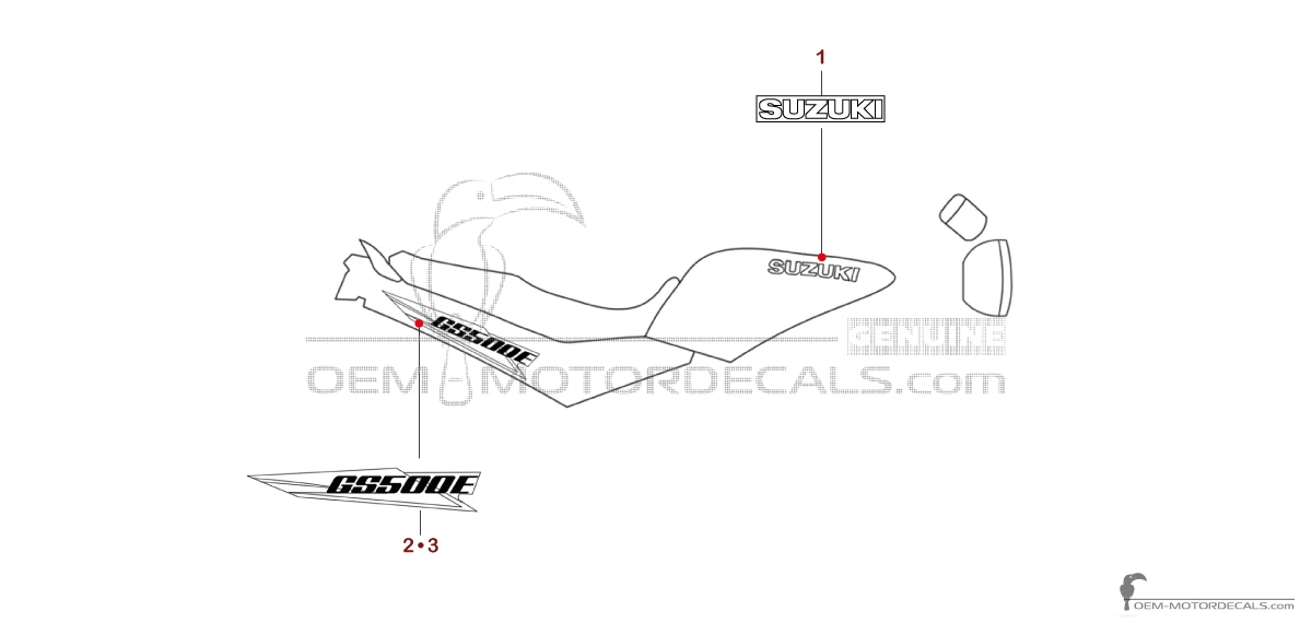 Naklejki do Suzuki GS500E 1997 - Czarny • Suzuki Naklejki OEM
