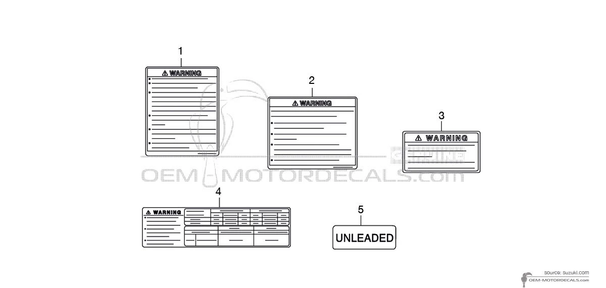 Pegatinas para Suzuki GSF1200N BANDIT - Etiquetas de precaución • Suzuki Pegatinas OEM