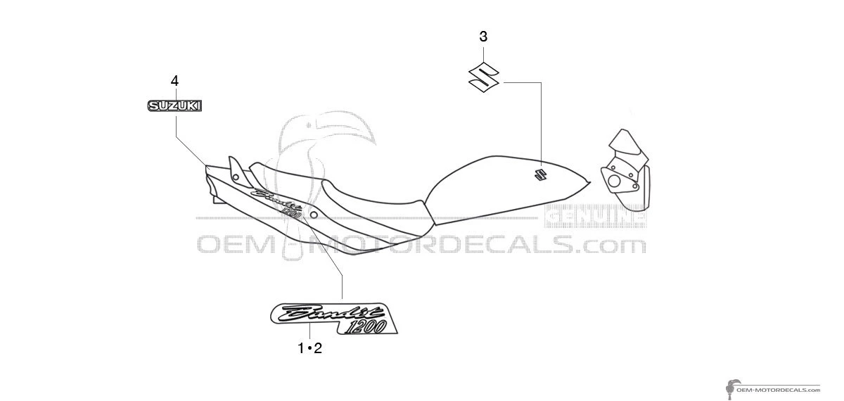 Naklejki do Suzuki GSF1200N BANDIT 2006 - Szary • Suzuki Naklejki OEM