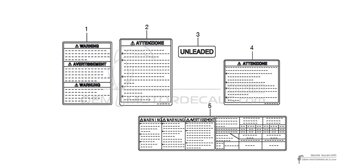 Naklejki do Suzuki GSF1200S BANDIT - Etykiety ostrzegawcze • Suzuki Naklejki OEM
