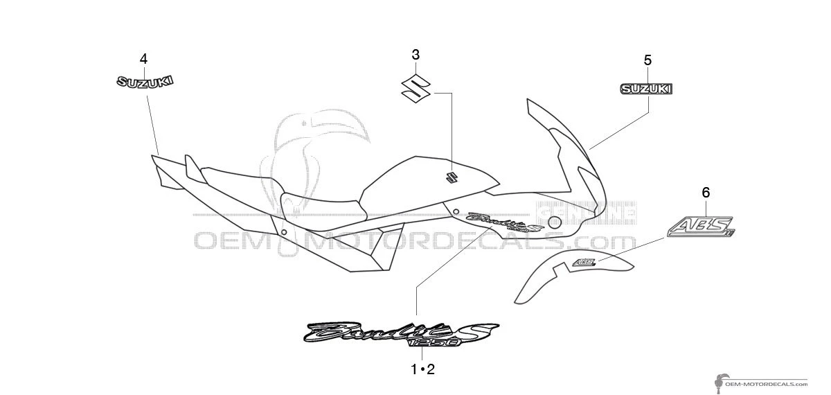 Stickers voor Suzuki GSF1250S BANDIT 2009 - Blauw • Suzuki OEM Stickers