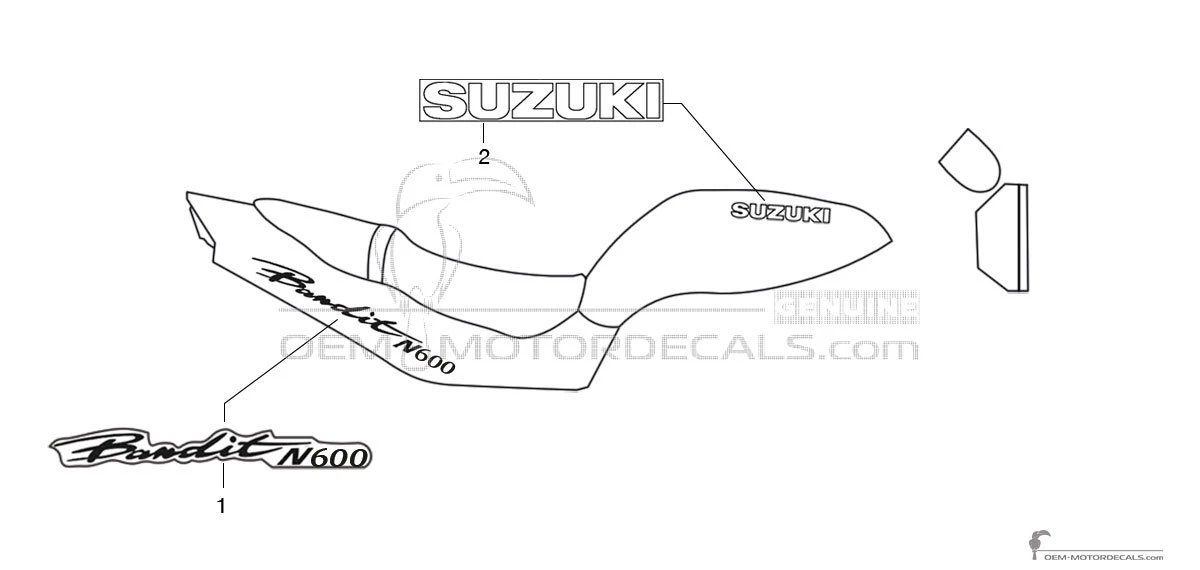 Naklejki do Suzuki GSF600N BANDIT 1998 - Czarny • Suzuki Naklejki OEM