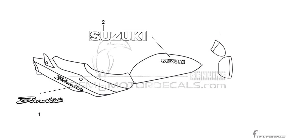 Naklejki do Suzuki GSF600N BANDIT 2000 - Czerwony • Suzuki Naklejki OEM