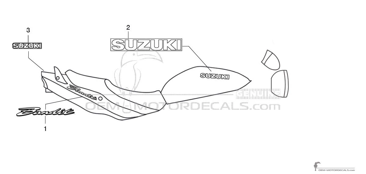 Naklejki do Suzuki GSF600N BANDIT 2003 - Czarny • Suzuki Naklejki OEM