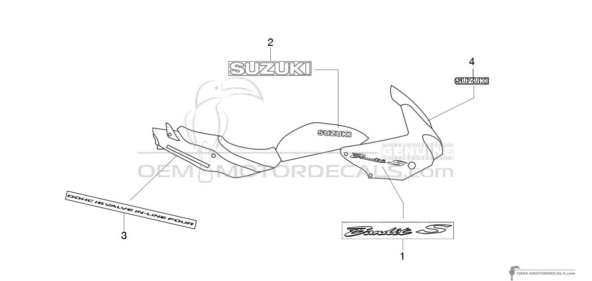 Aufkleber für Suzuki GSF600S BANDIT 2000 - Blau • Suzuki OEM-Aufkleber