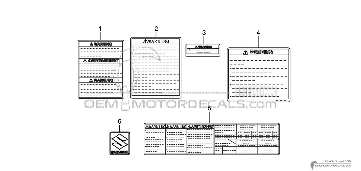 Decals for Suzuki GSF650S BANDIT - Caution labels • Suzuki OEM Decals