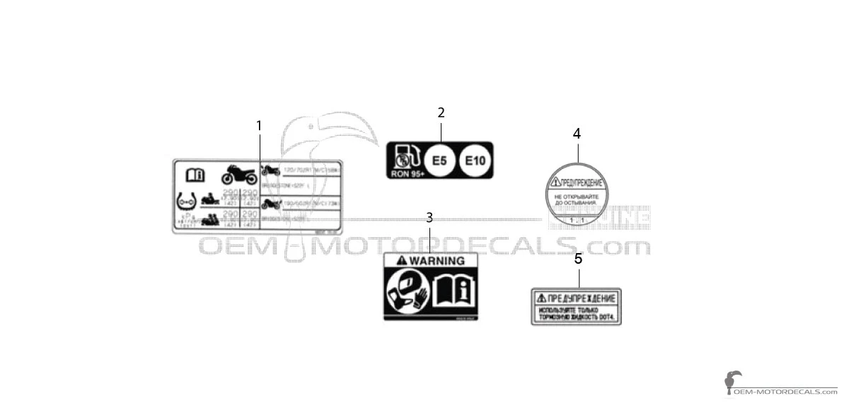 Decals for Suzuki GSX1300R HAYABUSA - Caution labels • Suzuki OEM Decals