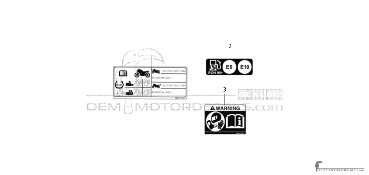 Decals for Suzuki GSX1300R HAYABUSA - Caution labels • Suzuki OEM Decals