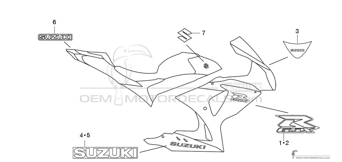 Naklejki do Suzuki GSXR1000 2009 - Niebiesko Biały • Suzuki Naklejki OEM