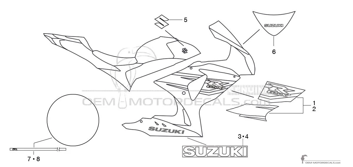 Adesivi per Suzuki GSXR1000 2013 - Blu • Suzuki Adesivi OEM