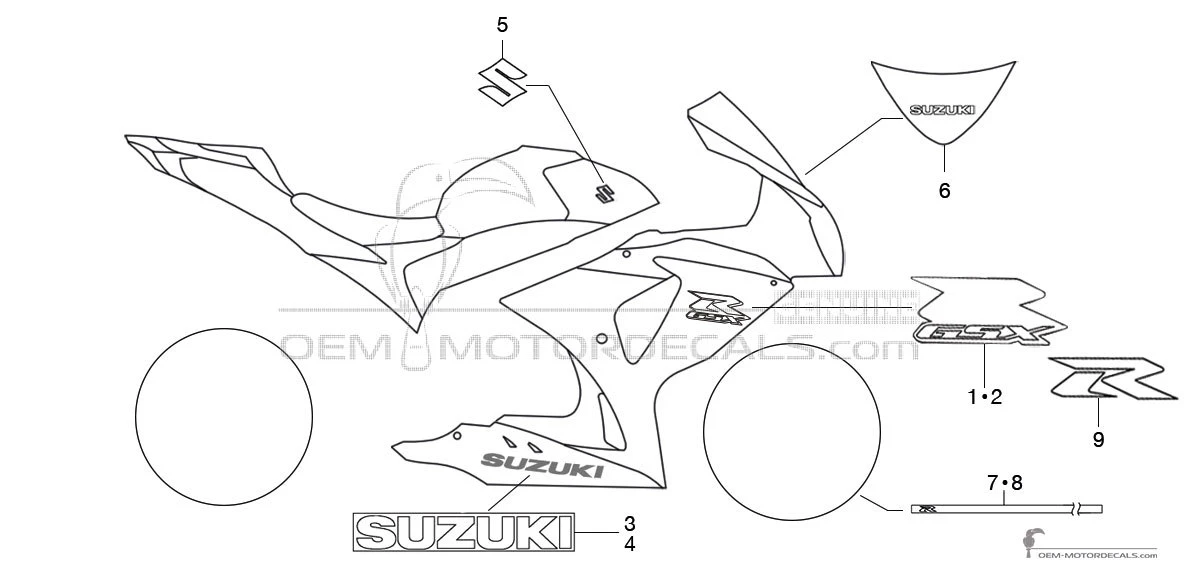 Decals for Suzuki GSXR1000 2013 - Black • Suzuki OEM Decals