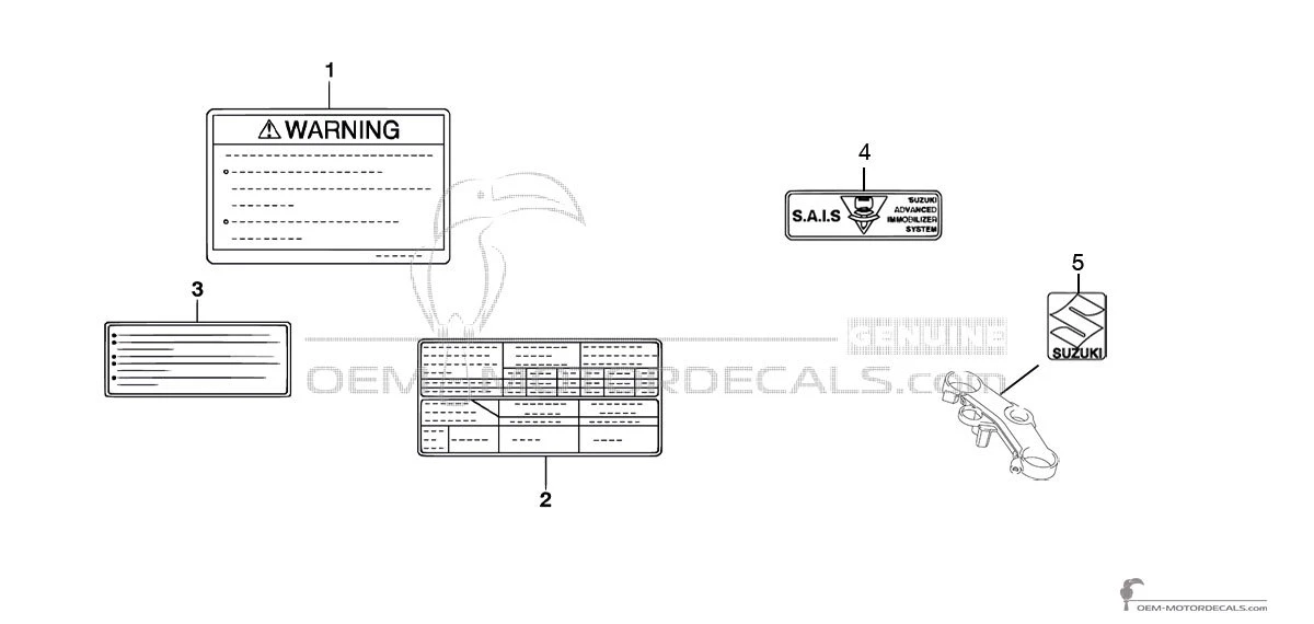 Decals for Suzuki GSXR1000 - Caution labels • Suzuki OEM Decals