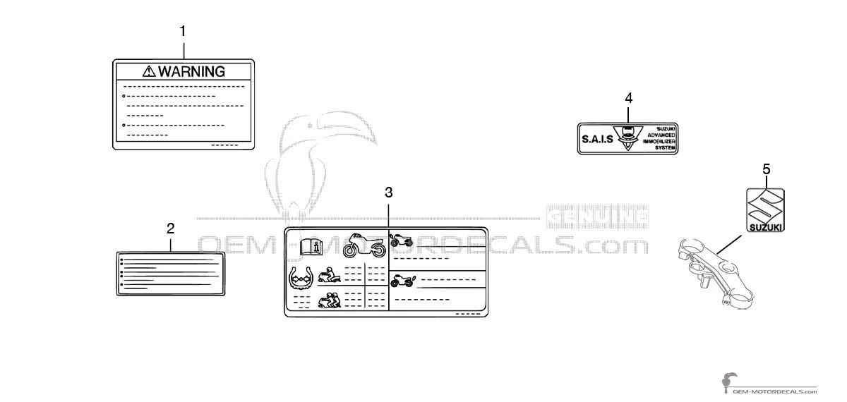 Decals for Suzuki GSXR1000 - Caution labels • Suzuki OEM Decals