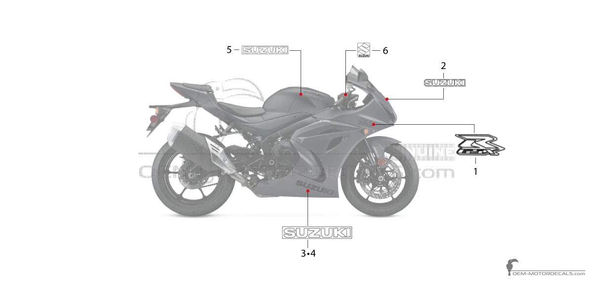Aufkleber für Suzuki GSXR1000 2021 - Schwarz • Suzuki OEM-Aufkleber