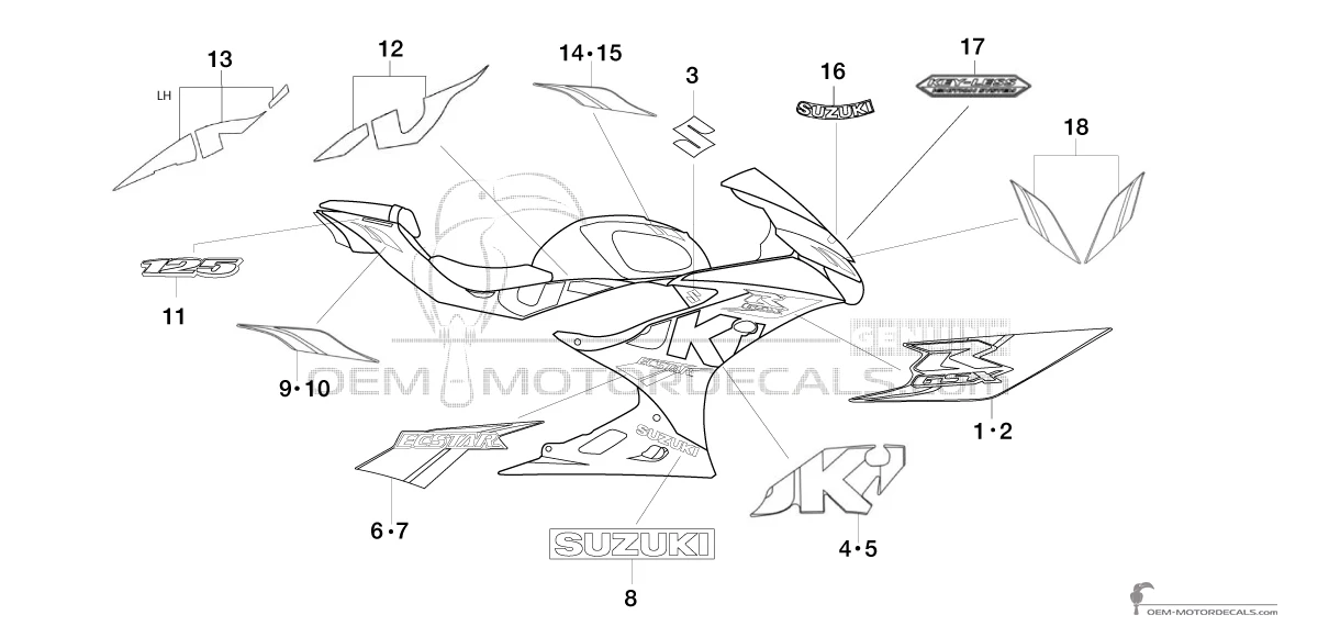 Decals for Suzuki GSXR125 2019 - Black • Suzuki OEM Decals