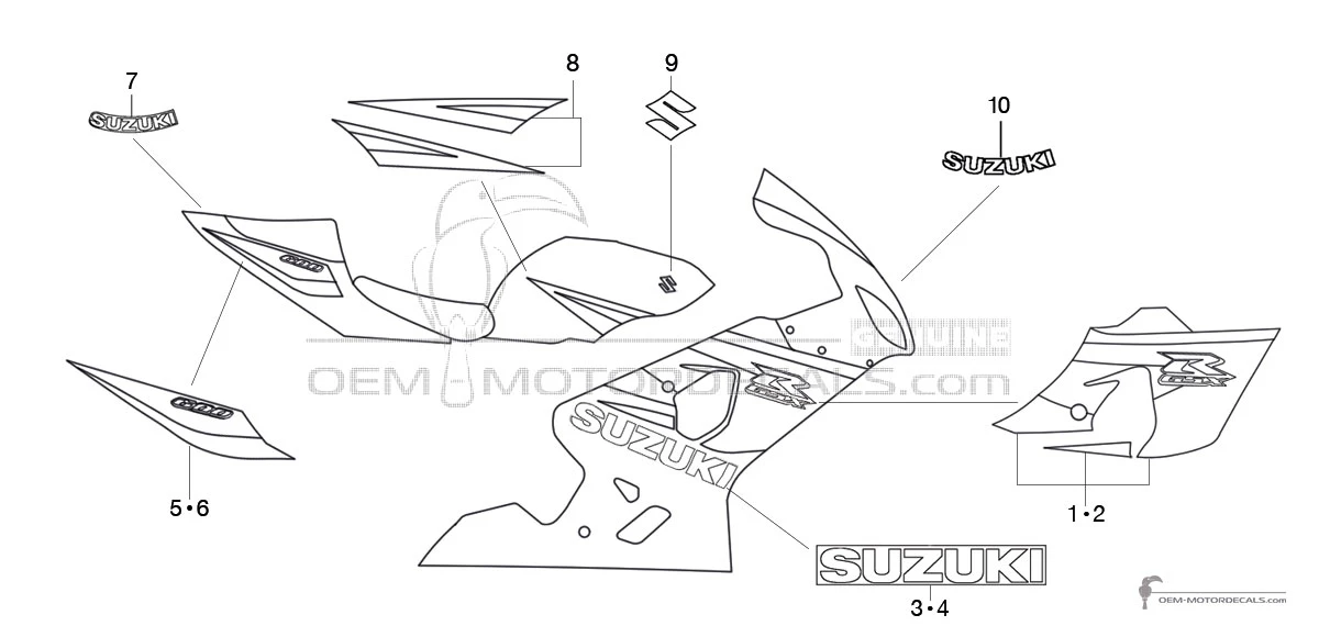 Decals for Suzuki GSXR600 2005 - Red • Suzuki OEM Decals